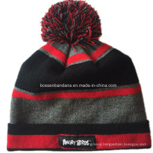 OEM Produce Customized Design Striped Soft Winter Autumn Knit Cap Hip-Hop Ski Beanie Hat